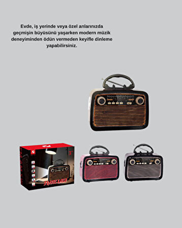 Ahşap Dokulu Bluetooth Müzik Kutusu – Vintage LED Tasarımıyla Modern Ses Deney