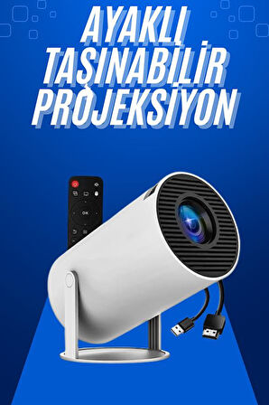Taşınabilir Projeksiyon Ayaklı Projektör Android Uyumlu HDMI Girişli