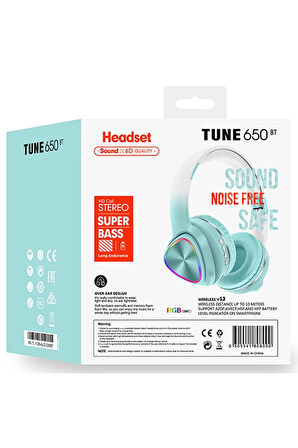 Tune 650 BT RGB Kablosuz Kafaüstü Kulaklık - Yeşil-(5796)