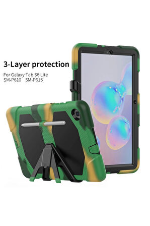 Samsung Galaxy P610 Tab S6 Lite 10.4 Kılıf Griffin Tablet Kapak - Kamuflaj-(5796)
