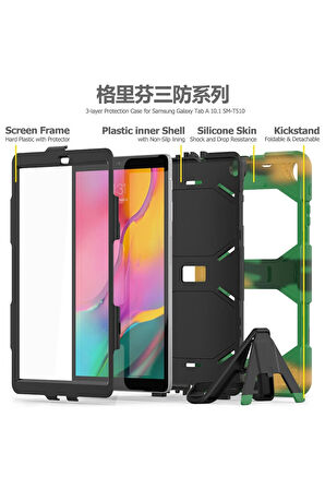 Samsung Galaxy T510 Tab A 10.1 Kılıf Griffin Tablet Kapak - Kamuflaj-(5796)