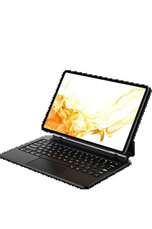 Samsung Galaxy T737 Tab S7 FE 12.4 Kılıf Eternal Ledli Klavyeli Tablet Kılıfı -