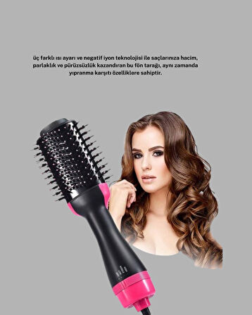 220°C Profesyonel Fön Tarağı – Negatif İyon Teknolojili 3 Isı Kademeli 1200W