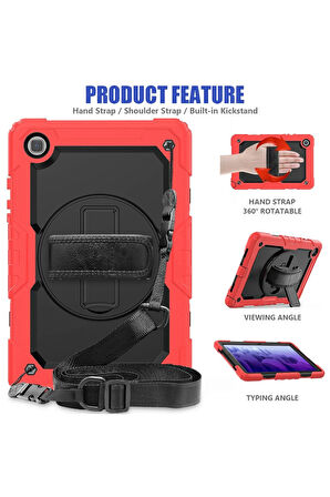 Samsung Galaxy Tab A7 10.4 Kılıf Pars Tablet Kapak - Kırmızı-(5796)