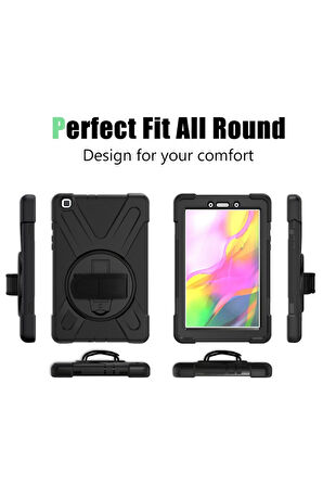 Samsung Galaxy T290 Tab A 8 Kılıf Amazing Tablet Kapak - Siyah-(5796)