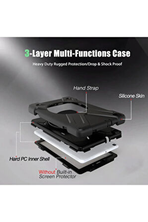 Samsung Galaxy T290 Tab A 8 Kılıf Amazing Tablet Kapak - Siyah-(5796)