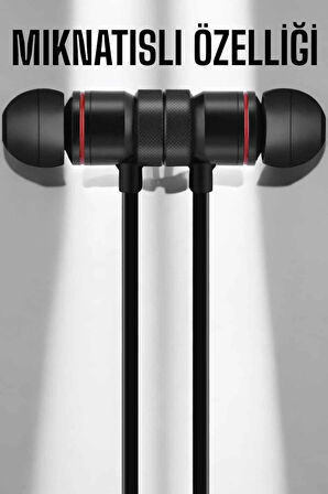 Kablolu Mıknatıslı Sport Kulaklık Bluetooth Bağlantılı