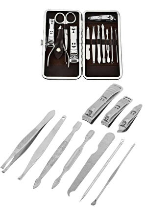 12 Parça Manikür Pedikür Seti Tırnak Bakımı Nasır Temizleme El Ayak Bakımı