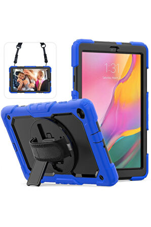 Samsung Galaxy T510 Tab A 10.1 Kılıf Pars Tablet Kapak - Mavi-(5796)