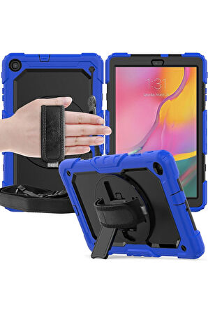 Samsung Galaxy T510 Tab A 10.1 Kılıf Pars Tablet Kapak - Mavi-(5796)