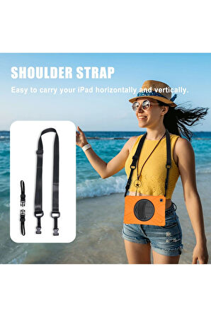 Samsung Galaxy T220 Tab A7 Lite 8.7 Kılıf Amazing Tablet Kapak - Turuncu-(5796)