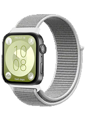 Huawei Fit 4 Hasırlı Cırtcırtlı Kordon - Beyaz-(5796)