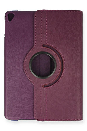 iPad 9.7 (2018) Kılıf 360 Tablet Deri Kılıf - Mürdüm-(5796)