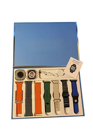 7 Kordonlu Unisex Akıllı Saat Çoklu Kordon Seçeneği Amoled Ekran