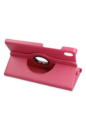 Samsung Galaxy X510 Tab S9 FE 11 Kılıf 360 Tablet Deri Kılıf - Pembe-(5796)