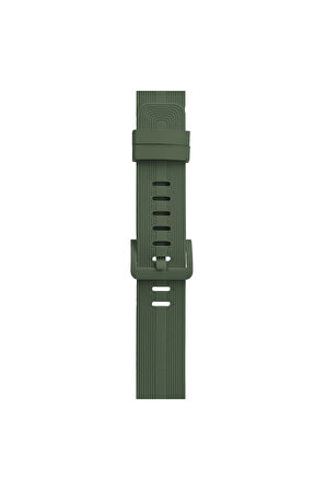 Apple Watch 38mm KR408 Çizgili Silikon Kordon - Koyu Yeşil-(5796)