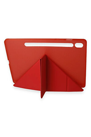 Samsung Galaxy Tab A9 Kılıf Kalemlikli Mars Tablet Kılıfı - Kırmızı-(5796)