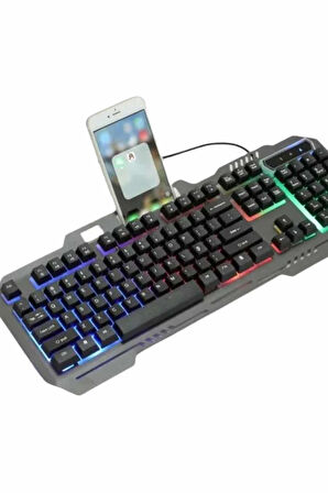 Işıklı Oyuncu Q Klavye Mouse Seti Siyah Gaming Oyuncu Klavye