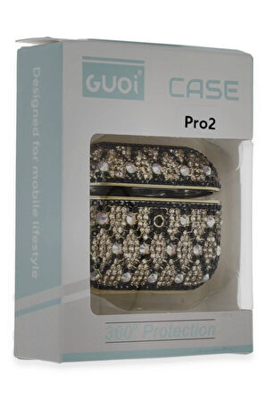 Airpods Pro 2 (2.nesil) Klor Taşlı Kılıf - Desen 4-(5796)