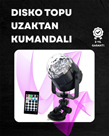 Kompakt Tasarımlı Döner Renkli LED Disko Topu - Ev ve Profesyonel Kullanım