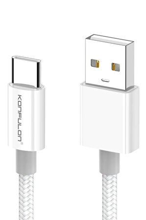 DC80 1M 3A USB to Type-C Hızlı Şarj Kablo - Beyaz-(5796)