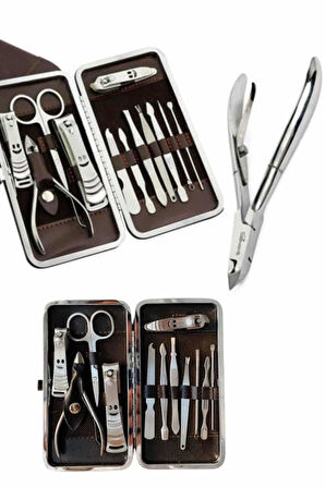 Tırnak Bakım Seti Tırnak Düzeltme Batık 12 Parça Çanta Tipi Manikür Pedikür