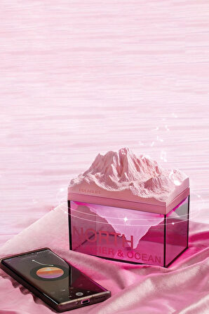 Z4 Kuzey Okyanus Temalı Gece Lambası Özellikli BT Kablosuz Hoparlör - Pembe-(579