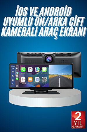 4K Ultra Araç İçi Ön ve Arka Kameralı Ekran HD 2 Kameralı Torpido Üstü Araç