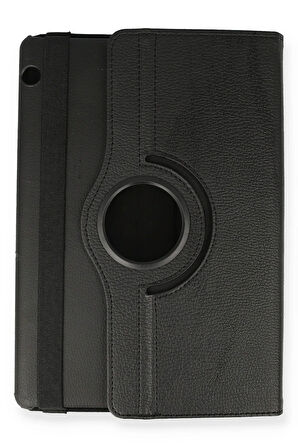 Huawei MediaPad T5 10 Kılıf 360 Tablet Deri Kılıf - Siyah-(5796)