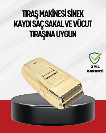 Altın Kaplama Kablolu Erkek Tıraş Makinesi Favori Aparatlı