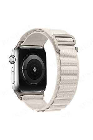 Apple Watch 42mm Mountain Kordon - Beyaz-(5796)