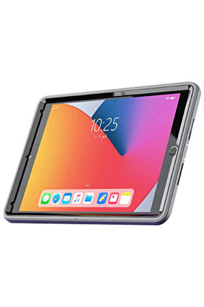 iPad 10.2 (7.nesil) Kılıf Hand Strap Tablet Kılıfı - Gri-(5796)