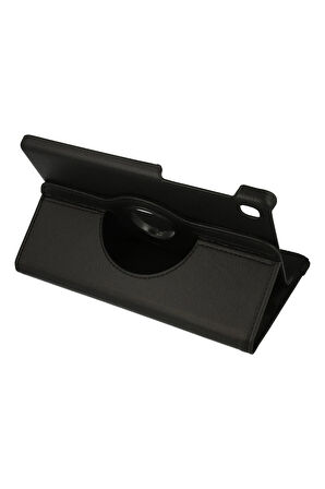 Samsung Galaxy T220 Tab A7 Lite 8.7 Kılıf 360 Tablet Deri Kılıf - Siyah-(5796)