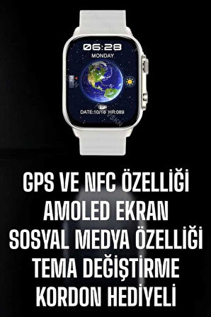 Akıllı Saat Android ve İOS Uyumlu NFC Ve GPS Özelliği Arama Cevaplayan