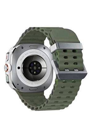 Watch 7 Ultra KR417 Rug Silikon Kordon - Koyu Yeşil-(5796)