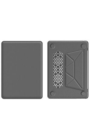 Macbook Air 15 2024 Macbook Deri Kapak - Gri-(5796)