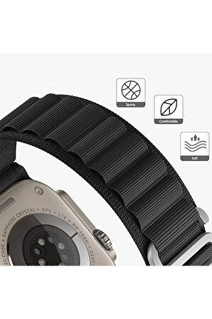 Apple Watch 38mm Mountain Kordon - Sarı-(5796)