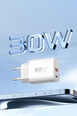 C89Q 1 Adet 30W Type-C ve 1 Adet 22.5W USB Çıkışlı Ekstra DL49 1M USB to Type-C