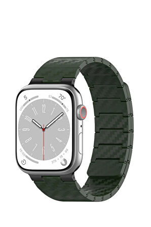 Watch 45mm Carbon Steel Kordon - Koyu Yeşil-(5796)