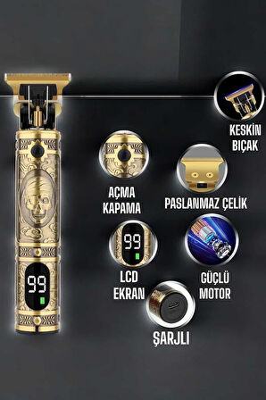 Tıraş Makinesi Çizik Tıraş Paslanmaz Çelik Uzun Ömürlü Şarjlı