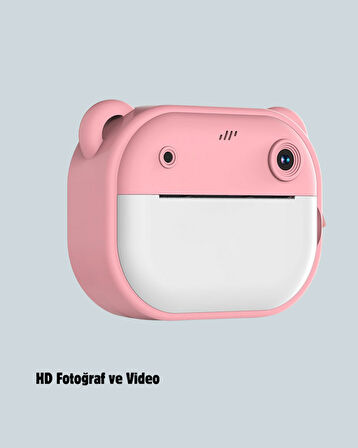 Çocuklar İçin Şipşak Yazıcı Kamera 24MP HD Çift Lensli Termal Baskılı