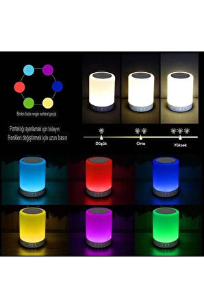 CL-671 Şarjlı Dokunmatik Gece Lambalı Bluetooth Hoparlör-(5796)