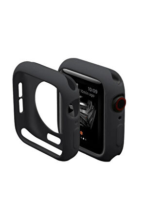 Apple Watch 44mm Silikon Alt Kasa - Siyah-(5796)