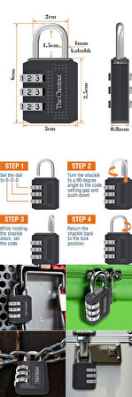 HSNET Şifreli Asma Kilit 3 Kademe 35 mm