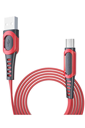 DC01 Süper Hızlı Micro USB Kablo 1M 2.4A - Kırmızı-(5796)