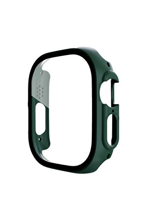 Apple Watch Ultra 49mm Desert Camlı Kasa Ekran Koruyucu - Koyu Yeşil-(5796)
