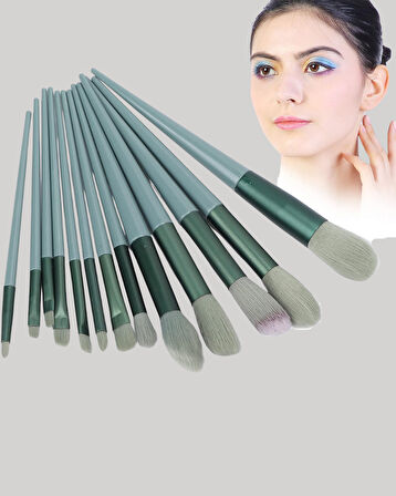 Taşınabilir Ergonomik Yapılı 13 Adet Fiber Kıllı Yüz ve Göz Makyaj Fırças?