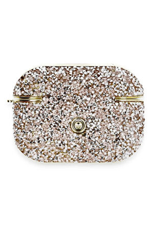 Airpods Pro 2 (2.nesil) Luz Taşlı Kılıf - Pembe-(5796)