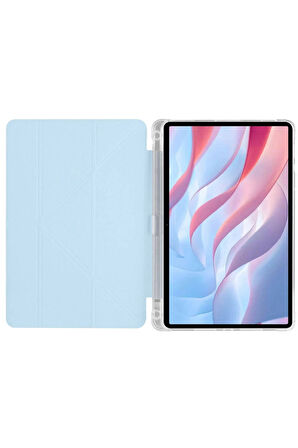 Huawei Honor Pad X9A Kalemlikli Mars Tablet Kılıfı - Açık Mor-(5796)