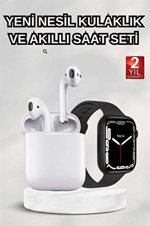 2025 Model Akıllı Saat ve 2.Nesil TWS Bluetooth Kulaklık ANC Özelliği Amoled Ek